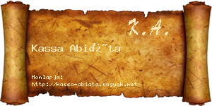 Kassa Abiáta névjegykártya